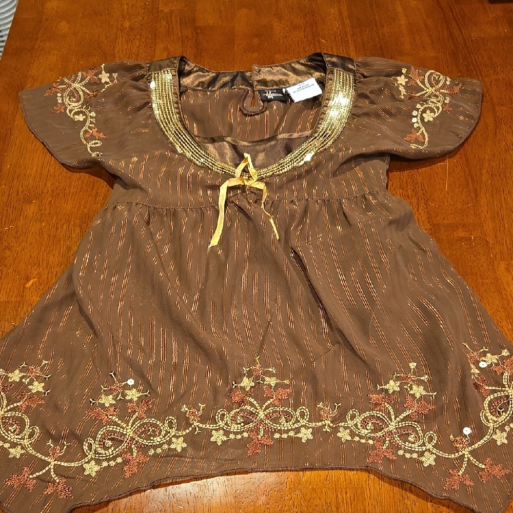 Disney hannah montana Brown Embroidered girls Top